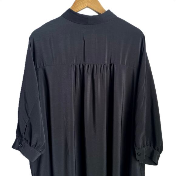 DUBGEE by Whoopi High Low Button Down Tunic Shirt Dress XL Lagenlook Oversized - Picture 7 of 12